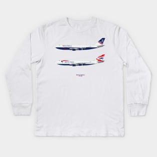 British Airways 747s Kids Long Sleeve T-Shirt